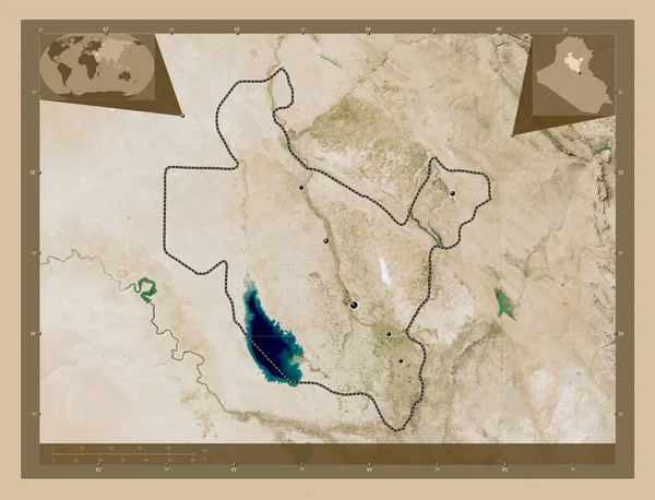 Sala Din Provinsen Irak Lågupplöst Satellitkarta Platser För Större Städer — Stockfoto
