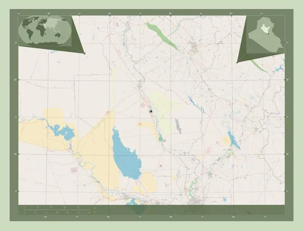 Сала Дин Провинция Ирак Карта Улиц Вспомогательные Карты Расположения Углов — стоковое фото