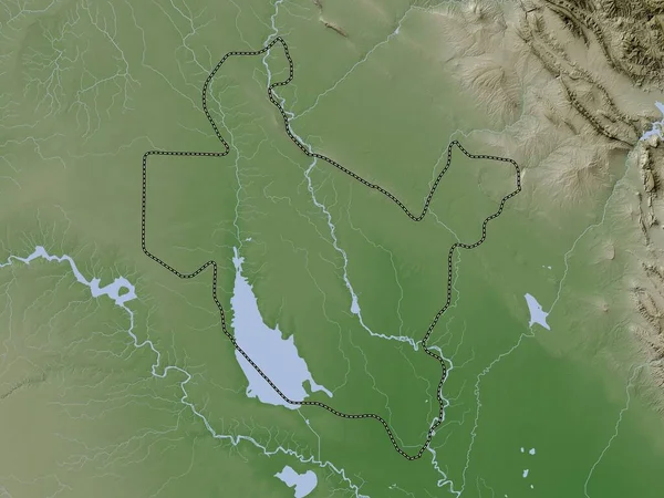 Sala Din Provincia Iraq Mapa Elevación Coloreado Estilo Wiki Con —  Fotos de Stock