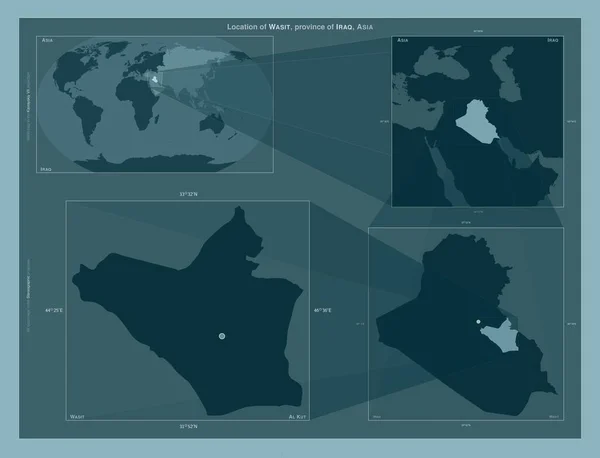 Wasit Provincia Iraq Diagrama Que Muestra Ubicación Región Mapas Gran —  Fotos de Stock
