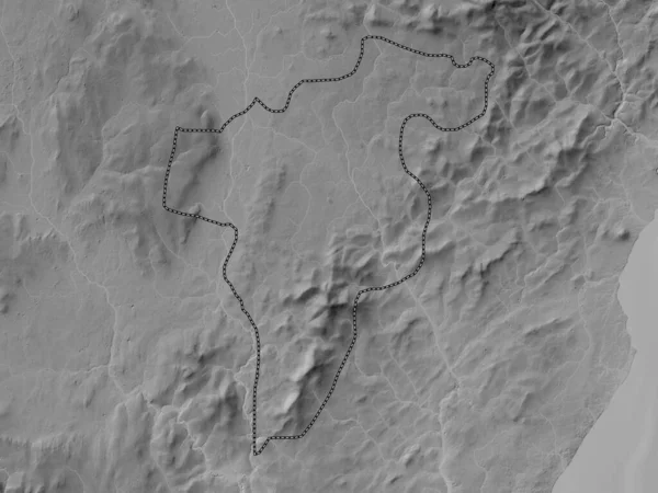 Carlow County Ireland Grayscale Elevation Map Lakes Rivers — Stock Photo, Image