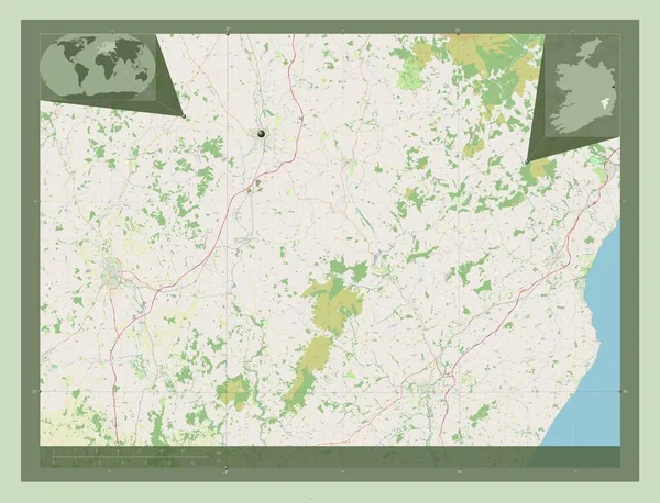 Carlow Condado Irlanda Abrir Mapa Rua Mapa Localização Auxiliar Canto — Fotografia de Stock