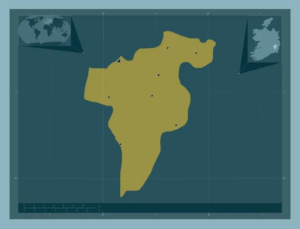Carlow Hrabství Irsko Pevný Barevný Tvar Umístění Velkých Měst Regionu — Stock fotografie