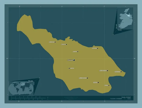 Cavan Graafschap Ierland Stevige Kleurvorm Locaties Namen Van Grote Steden — Stockfoto