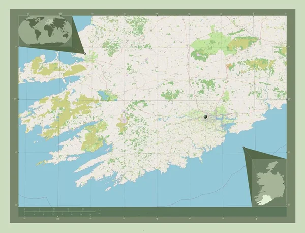 Cork Contea Irlanda Mappa Stradale Aperta Mappa Della Posizione Ausiliaria — Foto Stock