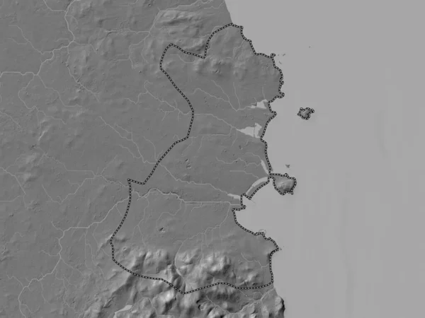 Dublin County Ireland Bilevel Elevation Map Lakes Rivers — Stock Photo, Image
