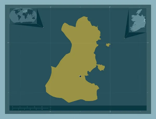 Дублин Графство Ирландия Твердая Форма Цвета Вспомогательные Карты Расположения Углов — стоковое фото