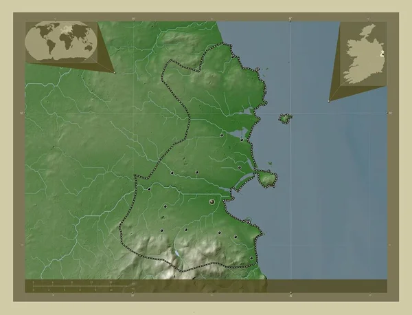Дублін Округ Ірландії Висота Карти Забарвлена Вікі Стилі Озерами Річками — стокове фото