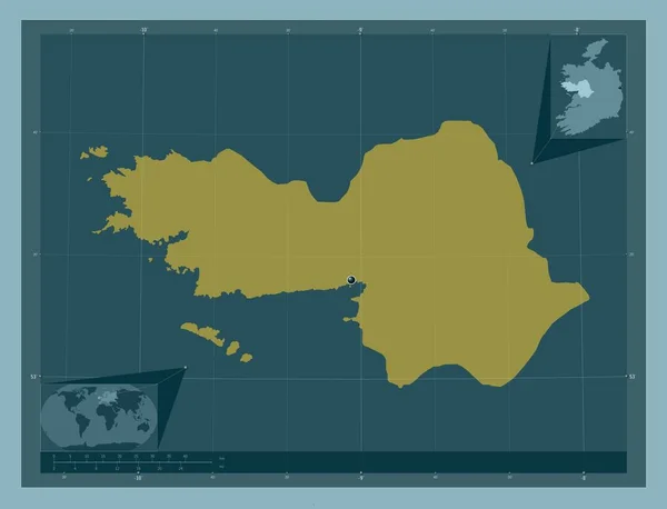 Galway Contea Irlanda Forma Tinta Unita Mappa Della Posizione Ausiliaria — Foto Stock