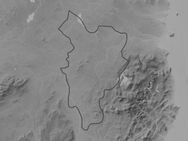 Kildare Condado Irlanda Mapa Elevación Escala Grises Con Lagos Ríos — Foto de Stock