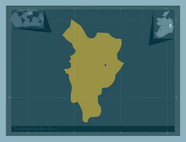 Kildare Κομητεία Της Ιρλανδίας Ατόφιο Χρώμα Γωνιακοί Χάρτες Βοηθητικής Θέσης — Φωτογραφία Αρχείου