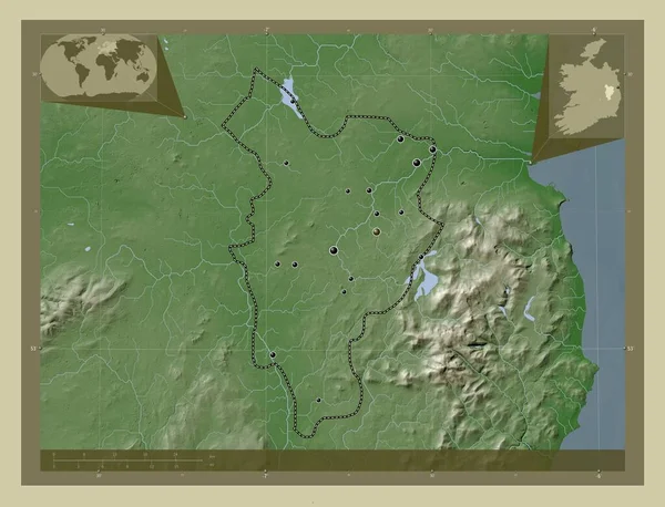 Кілдер Графство Ірландія Висота Карти Забарвлена Вікі Стилі Озерами Річками — стокове фото