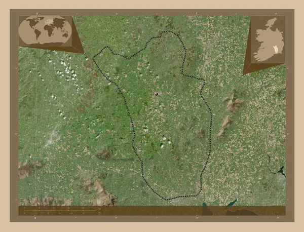 アイルランドの郡キルケニー 低解像度衛星地図 コーナー補助位置図 — ストック写真