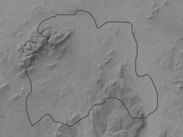 Laoighis County Ireland Grayscale Elevation Map Lakes Rivers — Stock Photo, Image