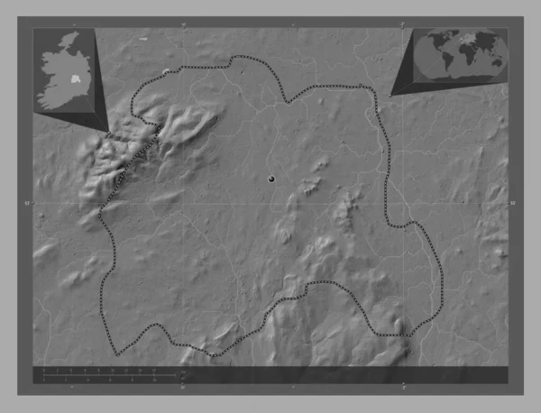 Laoighis Contea Irlanda Mappa Dell Elevazione Bilivello Con Laghi Fiumi — Foto Stock