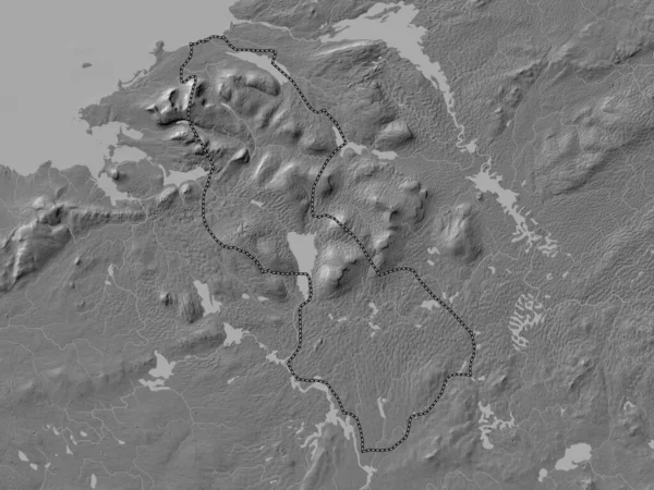 Leitrim County Ireland Bilevel Elevation Map Lakes Rivers — Stock Photo, Image