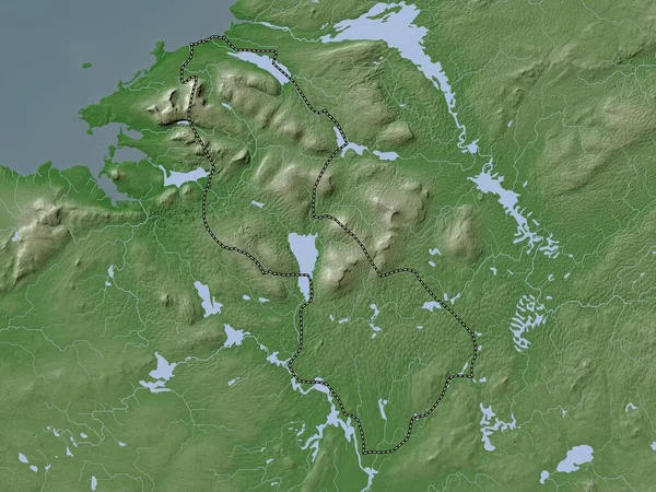 Leitrim County Ireland Elevation Map Colored Wiki Style Lakes Rivers — Stock Photo, Image