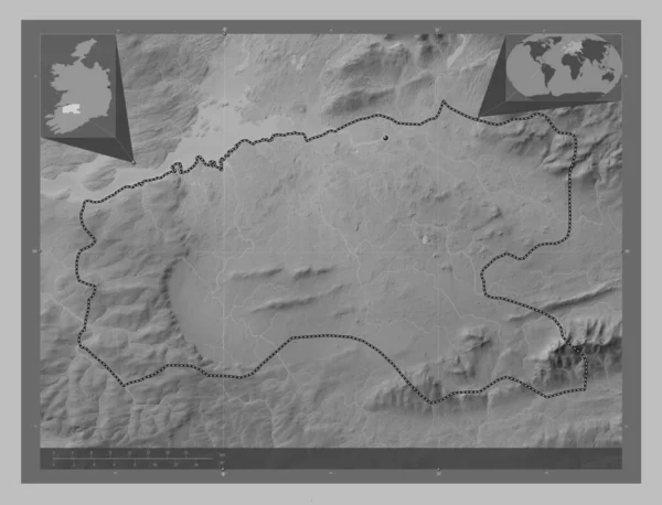 Limerick Hrabství Irsko Výškové Mapy Jezery Řekami Pomocné Mapy Polohy — Stock fotografie