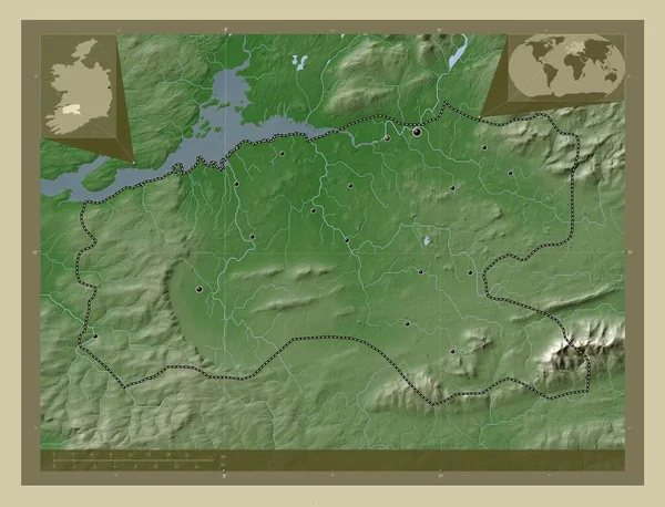 Limerick Hrabstwo Irlandii Mapa Wzniesień Kolorowa Stylu Wiki Jeziorami Rzekami — Zdjęcie stockowe