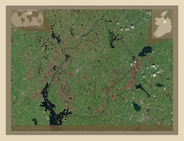 Longford County Ireland High Resolution Satellite Map Locations Major Cities — Stock Photo, Image