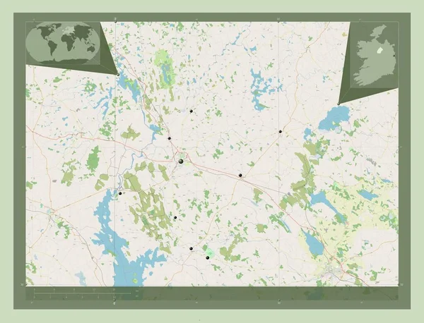 Longford County Ireland Open Street Map Locations Major Cities Region — Stock Photo, Image