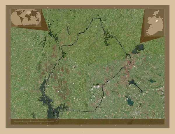 Longford Condado Irlanda Mapa Satélite Baixa Resolução Mapa Localização Auxiliar — Fotografia de Stock