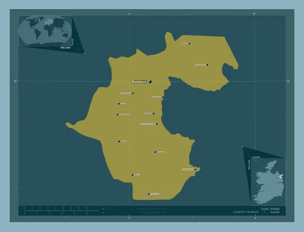 Лаут Графство Ірландія Твердий Колір Місця Розташування Назви Великих Міст — стокове фото