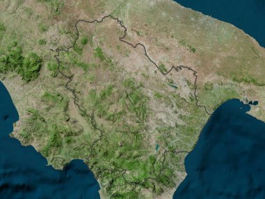 Basilicata, İtalya bölgesi. Yüksek çözünürlüklü uydu haritası