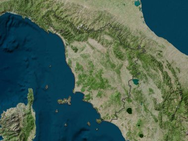 Toscana, İtalya bölgesi. Yüksek çözünürlüklü uydu haritası