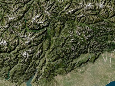 Trentino-Alto Adige, İtalya 'nın özerk bölgesi. Düşük çözünürlüklü uydu haritası