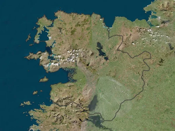 Mayo Hrabstwo Irlandii Mapa Satelitarna Niskiej Rozdzielczości — Zdjęcie stockowe
