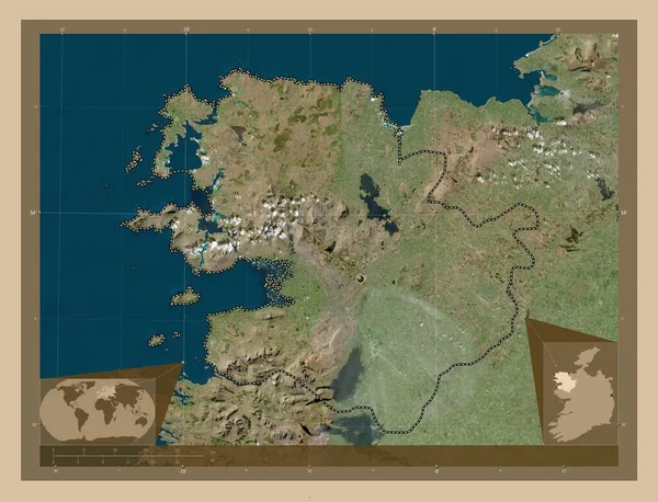 Mayo Graafschap Ierland Lage Resolutie Satellietkaart Hulplocatiekaarten Hoek — Stockfoto