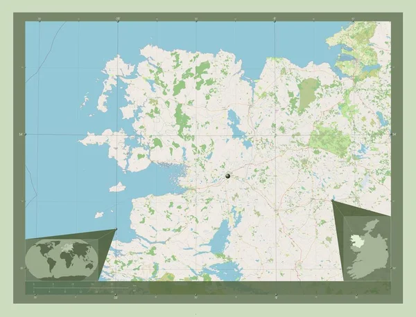 Mayo Graafschap Ierland Open Plattegrond Hulplocatiekaarten Hoek — Stockfoto