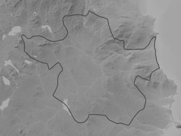 Meath County Ireland Grayscale Elevation Map Lakes Rivers — Stock Photo, Image