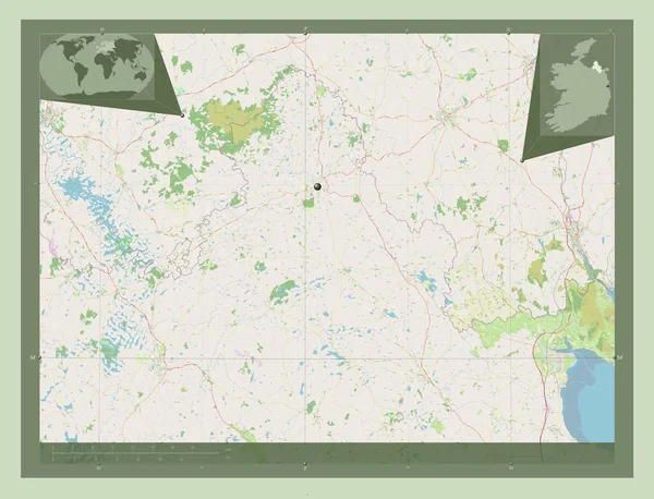 Monaghan Contea Irlanda Mappa Stradale Aperta Mappa Della Posizione Ausiliaria — Foto Stock