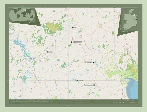 Monaghan Condado Irlanda Open Street Map Ubicaciones Nombres Las Principales — Foto de Stock