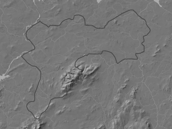 Offaly Hrabstwo Irlandia Dwupoziomowa Mapa Wysokości Jeziorami Rzekami — Zdjęcie stockowe