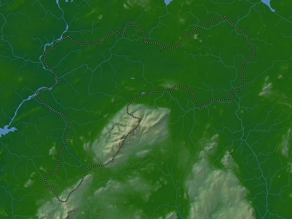 Offaly County Ireland Colored Elevation Map Lakes Rivers — Stock Photo, Image