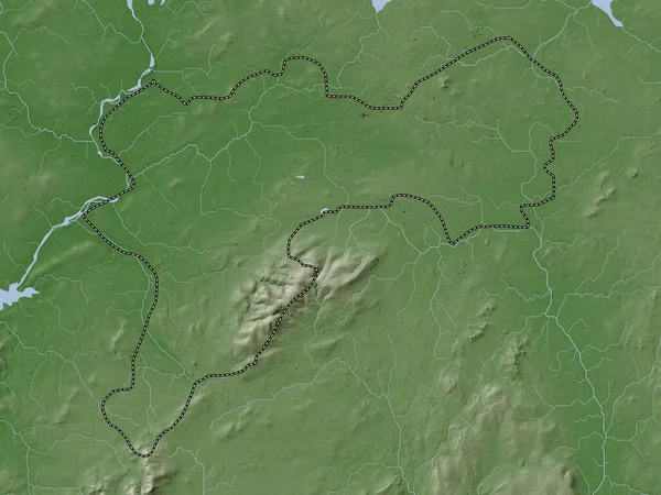 Offaly Condado Irlanda Mapa Elevação Colorido Estilo Wiki Com Lagos — Fotografia de Stock