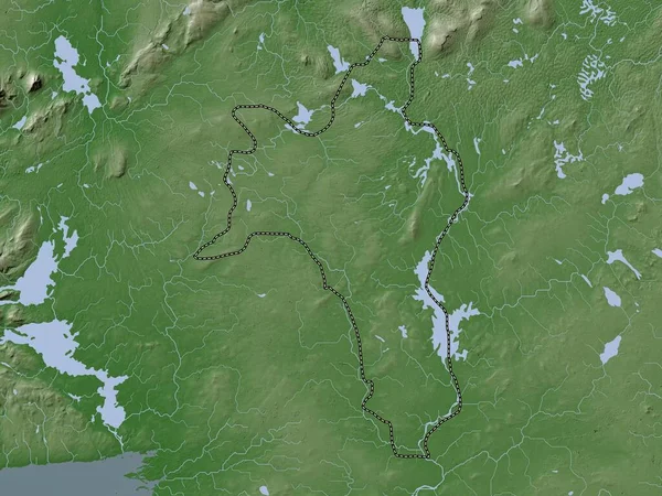 Roscommon County Ireland Elevation Map Colored Wiki Style Lakes Rivers — Stock Photo, Image