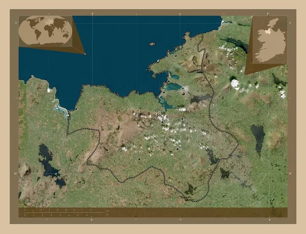 Sligo Condado Irlanda Mapa Satélite Baixa Resolução Locais Das Principais — Fotografia de Stock