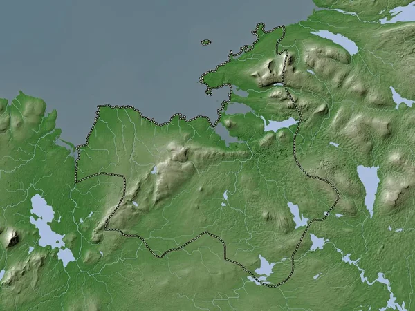 Sligo County Ireland Elevation Map Colored Wiki Style Lakes Rivers — Stock Photo, Image