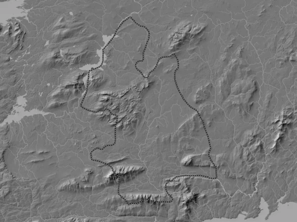 Tipperary County Ireland Bilevel Elevation Map Lakes Rivers — Stock Photo, Image