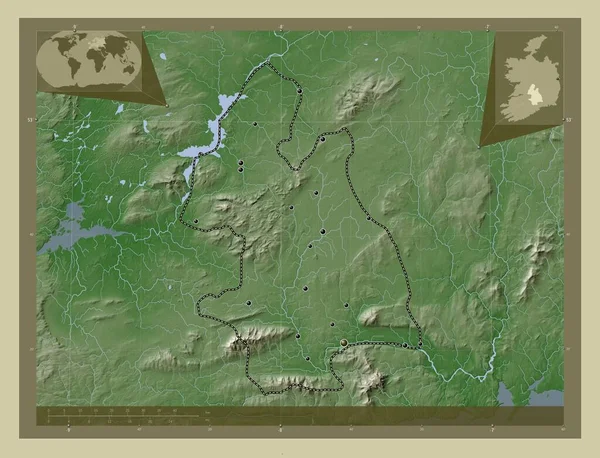 Tipperary Hrabství Irsko Zdvihová Mapa Zbarvená Stylu Wiki Jezery Řekami — Stock fotografie