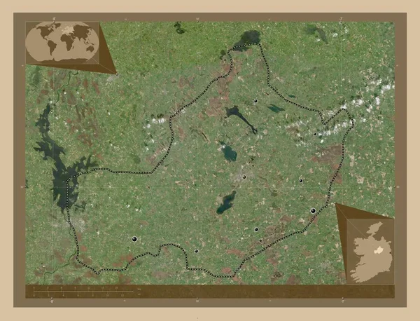 Westmeath Hrabství Irsko Satelitní Mapa Nízkým Rozlišením Umístění Velkých Měst — Stock fotografie