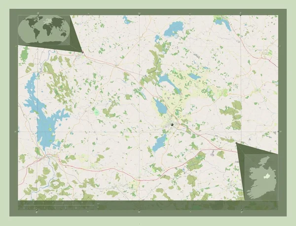 Уэстмит Графство Ирландия Карта Улиц Вспомогательные Карты Расположения Углов — стоковое фото