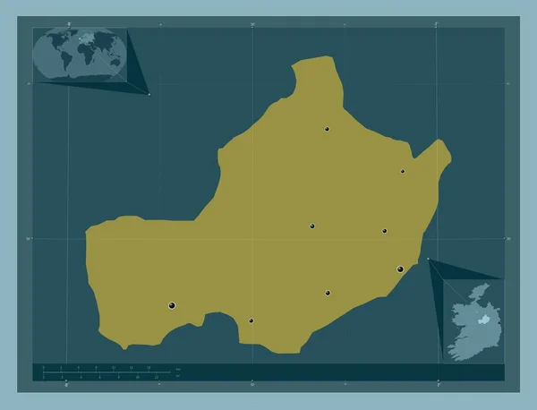 Westmeath Hrabstwo Irlandii Solidny Kształt Koloru Lokalizacje Dużych Miast Regionu — Zdjęcie stockowe