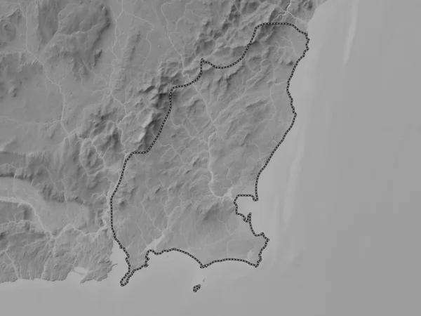 Wexford Condado Irlanda Mapa Elevación Escala Grises Con Lagos Ríos — Foto de Stock