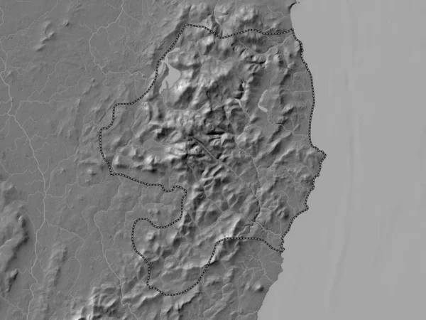 Wicklow County Ireland Bilevel Elevation Map Lakes Rivers — Stock Photo, Image