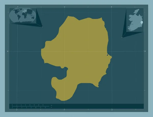 Wicklow Condado Irlanda Forma Cor Sólida Mapa Localização Auxiliar Canto — Fotografia de Stock